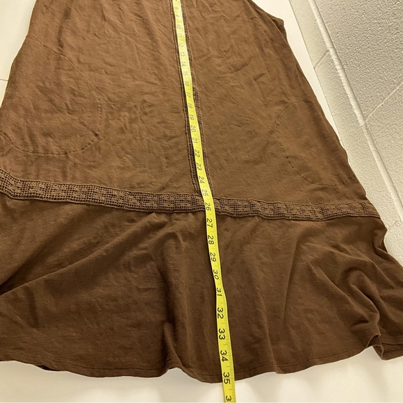 J.Jill Crochet details pima Cotton brown dress Size L - Picture 11 of 12